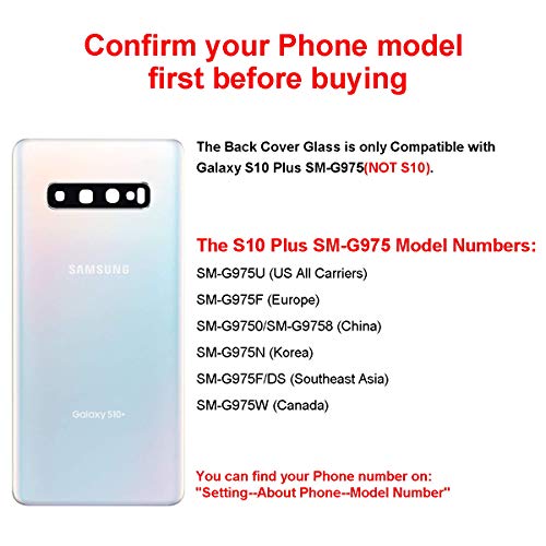 Perzework Rear Back Glass Replacement for Samsung Galaxy S10+ Plus 6.4 inches with Reparing Toolkit and Pre-Installed Adhesive (Prism White) - Image 5