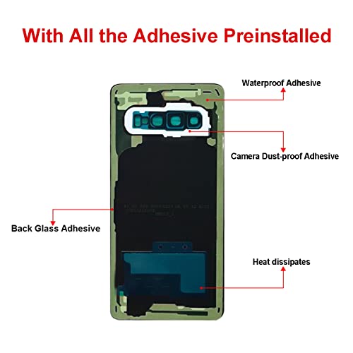 Perzework Rear Back Glass Replacement for Samsung Galaxy S10+ Plus 6.4 inches with Reparing Toolkit and Pre-Installed Adhesive (Prism White) - Image 3