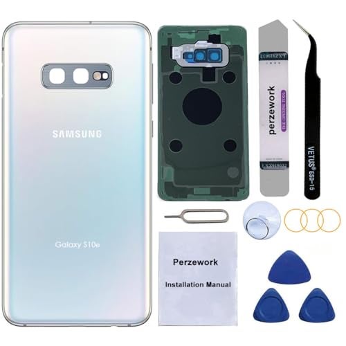 Perzework Rear Back Glass Replacement for Samsung Galaxy S10+ Plus 6.4 inches with Reparing Toolkit and Pre-Installed Adhesive (Prism White) - Image 1