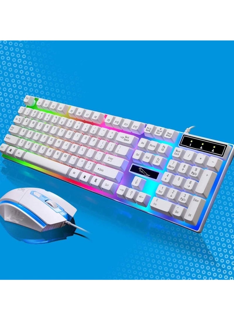 KUYING Gaming Keyboard and Mouse Set, LED Backlit Mechanical Feel Business Office Keyboard Colorful Breathing Backlit Gaming Mouse for Working or Primer Gaming,Office Device  - Image 4