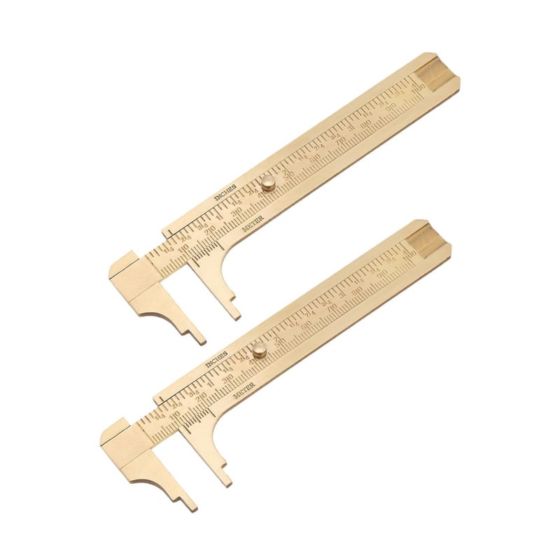 Brass Vernier Caliper Double Scale Sliding Gauge Precision Mini Pocket Measuring Tool - Image 2
