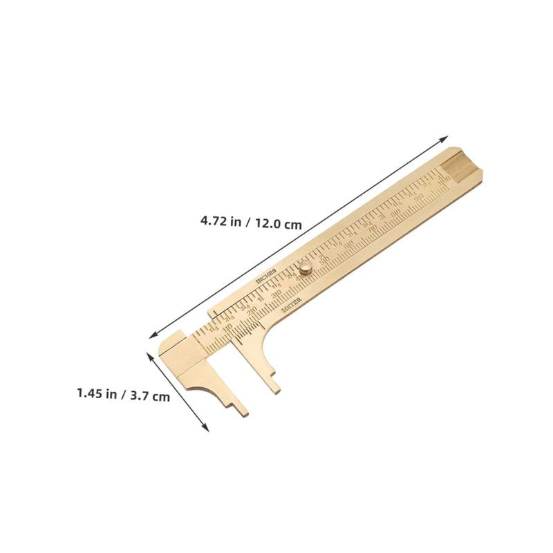 Brass Vernier Caliper Double Scale Sliding Gauge Precision Mini Pocket Measuring Tool - Image 3