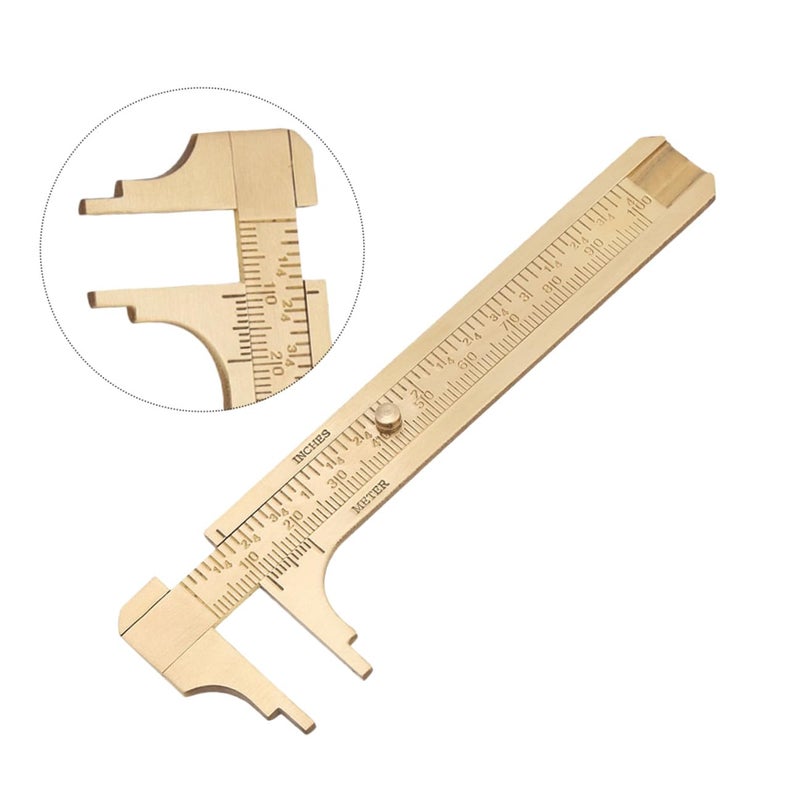 Brass Vernier Caliper Double Scale Sliding Gauge Precision Mini Pocket Measuring Tool - Image 4