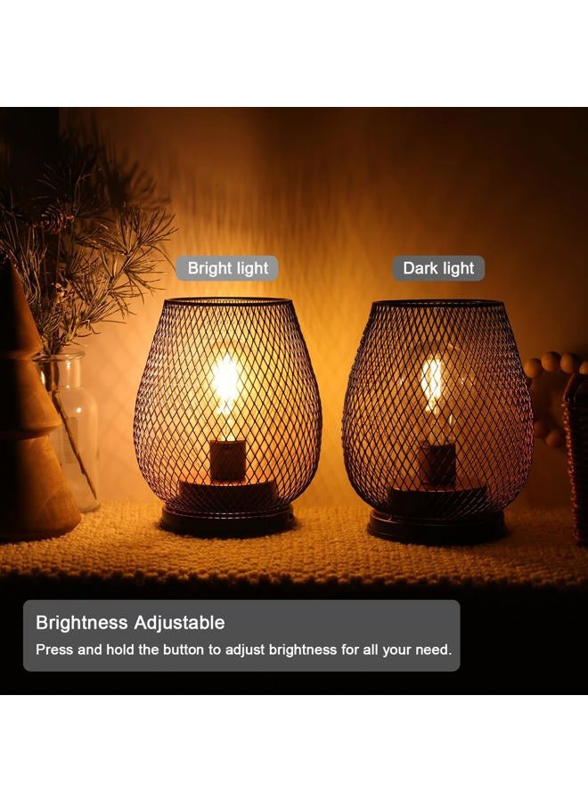 NEEDOMO 2 Pack Rechargeable Lamp Outdoor Table Lantern, Cordless Table Lantern with Timer Mode, Vintage Decorative Lights Cordless Lamp Indoor Outdoor Patio Bedroom Living Room with LED Bulb - Image 3