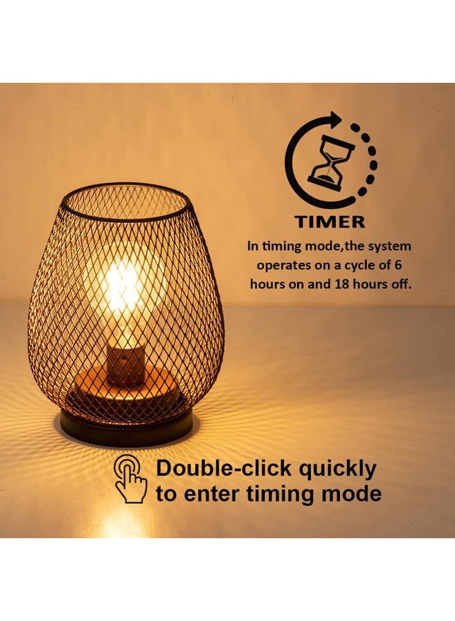NEEDOMO 2 Pack Rechargeable Lamp Outdoor Table Lantern, Cordless Table Lantern with Timer Mode, Vintage Decorative Lights Cordless Lamp Indoor Outdoor Patio Bedroom Living Room with LED Bulb - Image 4