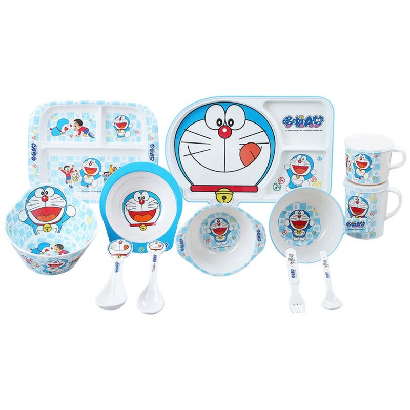 Doraemon baby tableware spoon dish set complementary food bowl spoon set Melamine ear bowl children bowl plate - Image 5