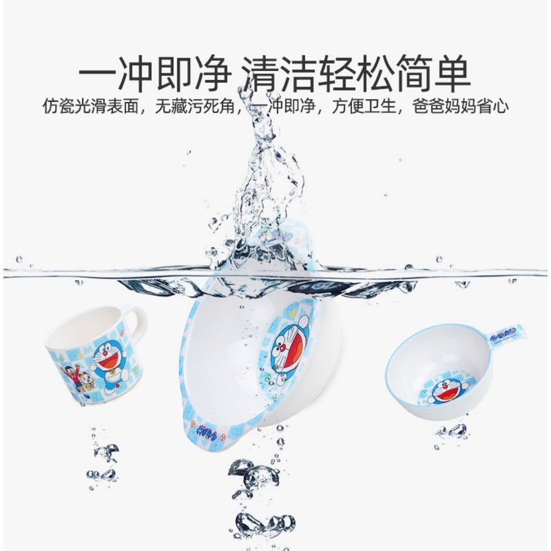 Doraemon baby tableware spoon dish set complementary food bowl spoon set Melamine ear bowl children bowl plate - Image 4