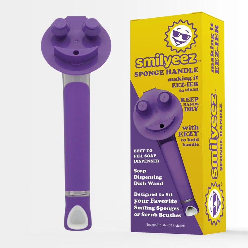 Smilyeez The Original Smiling Handle with Soap Dispensing for Scrub Daddy Sponges Purple 