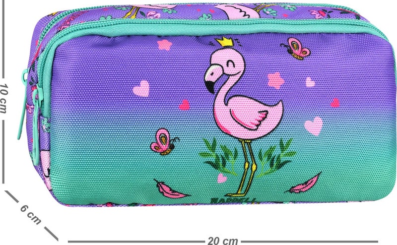 Niss Store Waddell Licensed Flamingo Double Compartment Pencil Case - Image 1