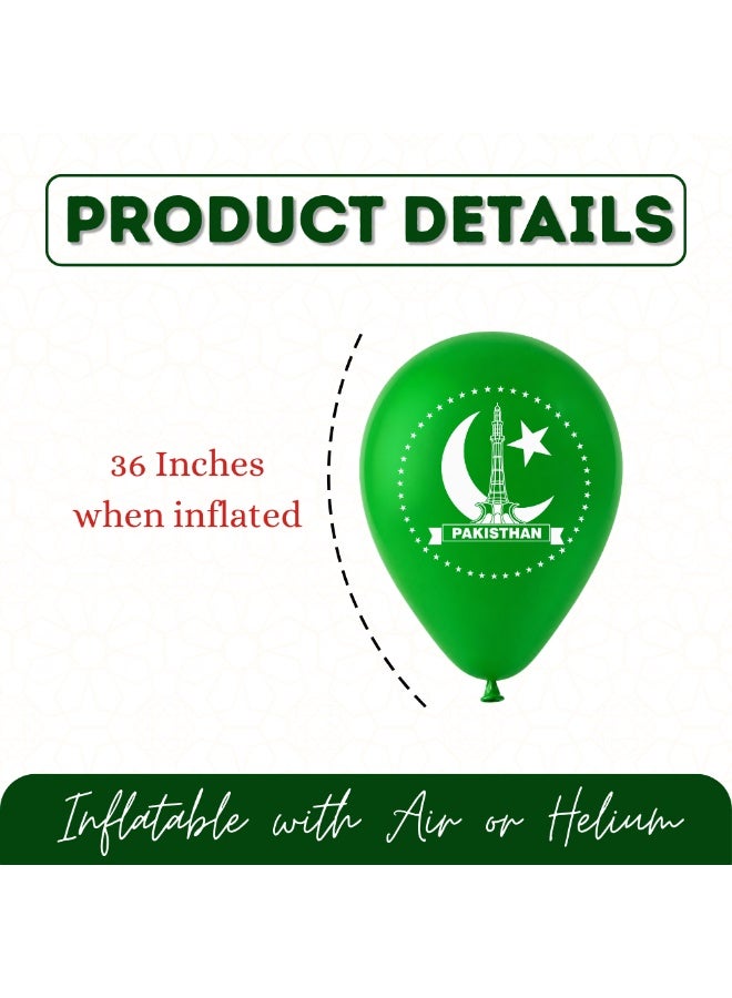 Pakistan Independence Day Latex Balloons - Ideal for Decorating Parties, Schools, and Celebrations - Perfect Souvenir and Party Favor for Independence Day - Image 4