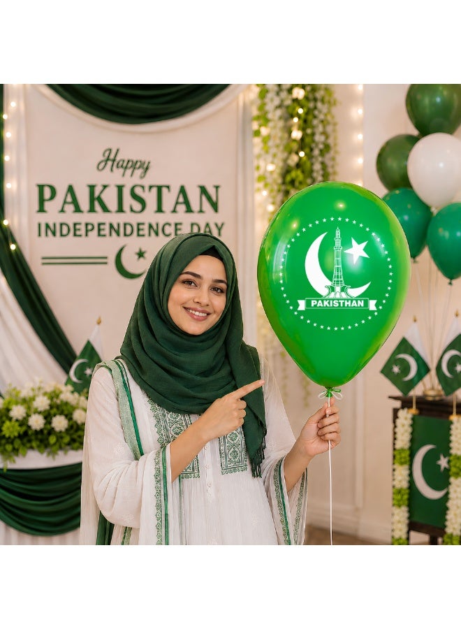 Pakistan Independence Day Latex Balloons - Ideal for Decorating Parties, Schools, and Celebrations - Perfect Souvenir and Party Favor for Independence Day - Image 2