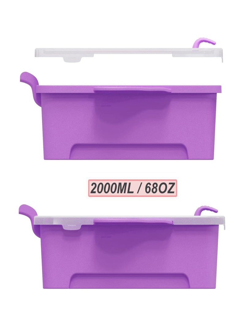 Zikra Microwave Pasta Container Cooker, Noodles Cooker with Strainer. Quickly Cooks up to 4 Servings Pasta, Cute Elephant-Shaped Multifunctional Cooker 2000ML / 68OZ(Purple) - Image 2