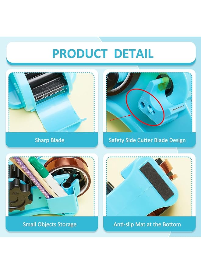erorex Multiple Roll Cut Heat Tape Cut Dispenser Heat Resistant Sublimation Desk Tape Dispenser With 5 Pieces High Temp Tape Multi Size Heat Press Tape For Industrial Use Solder Blue - Image 2