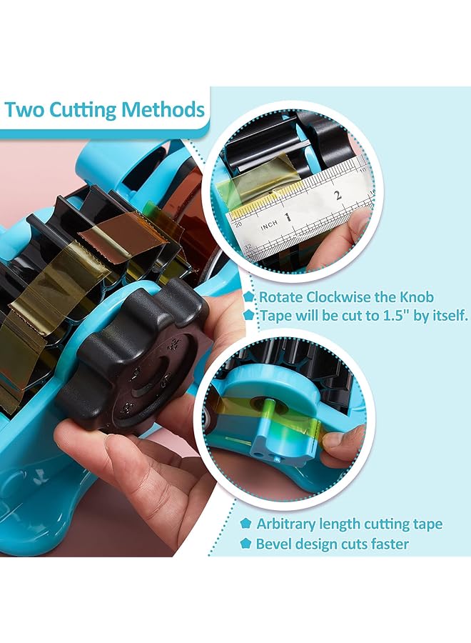 erorex Multiple Roll Cut Heat Tape Cut Dispenser Heat Resistant Sublimation Desk Tape Dispenser With 5 Pieces High Temp Tape Multi Size Heat Press Tape For Industrial Use Solder Blue - Image 3