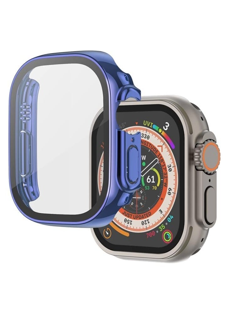 Generic - Apple Watch Case for Apple Watch Ultra 49mm with Built-in Tempered Glass Screen Protector, All-Around Ultra-Thin Bumper Full Cover Hard PC Protective Case for iWatch, Blue - Image 1