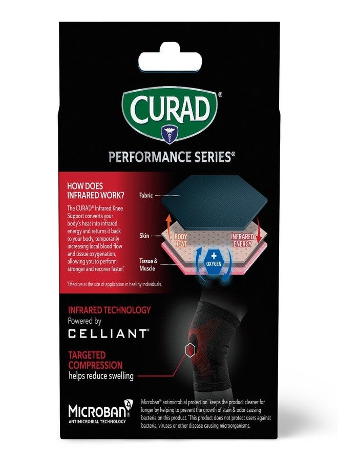 CURAD Performance Series IRONMAN Infrared Knee Support, Elastic Knee Sleeve for Pain Management, Compression Support for Recovery and Performance, Powered by CELLIANT Technology, Large/X-Large - Image 2