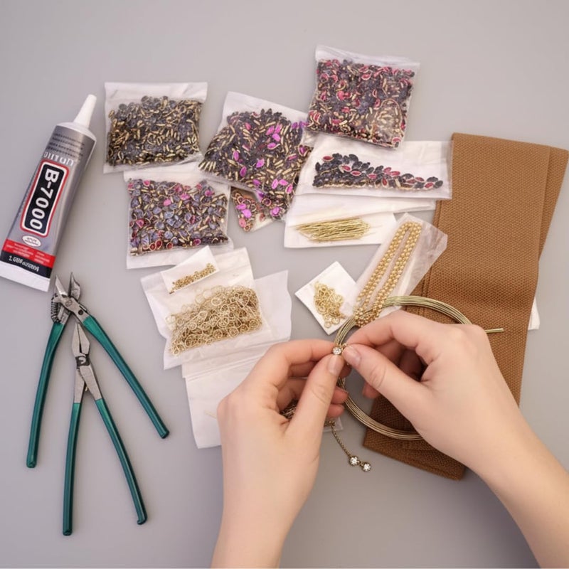 Cartol Complete Jewellery Making Kit with Tools & Materials| Jewel Making Material with Plier, Cutter, Glue, OHP Sheets, Wax Sheets & Stone Picking Pen | Jewelry Making Materials materials for Earrings, Pendants, Beads, Chains & Crafts - Image 5