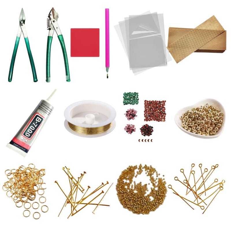 Cartol Complete Jewellery Making Kit with Tools & Materials| Jewel Making Material with Plier, Cutter, Glue, OHP Sheets, Wax Sheets & Stone Picking Pen | Jewelry Making Materials materials for Earrings, Pendants, Beads, Chains & Crafts - Image 1