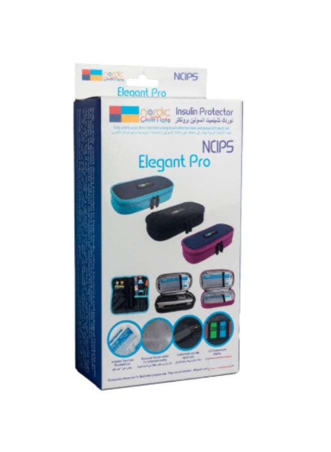 نورديك حقيبة تبريد الأنسولين لمرضى السكري - مع تبريد لمدة 8 ساعة مع شاشة لعرض درجة الحرارة وعبوتين ثلج