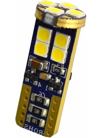 Eraks Car Accesories T10 LED Bottomless W5W Canbus 12 LED Parking License Plate Ceiling Light Bulb - White  - Image 1