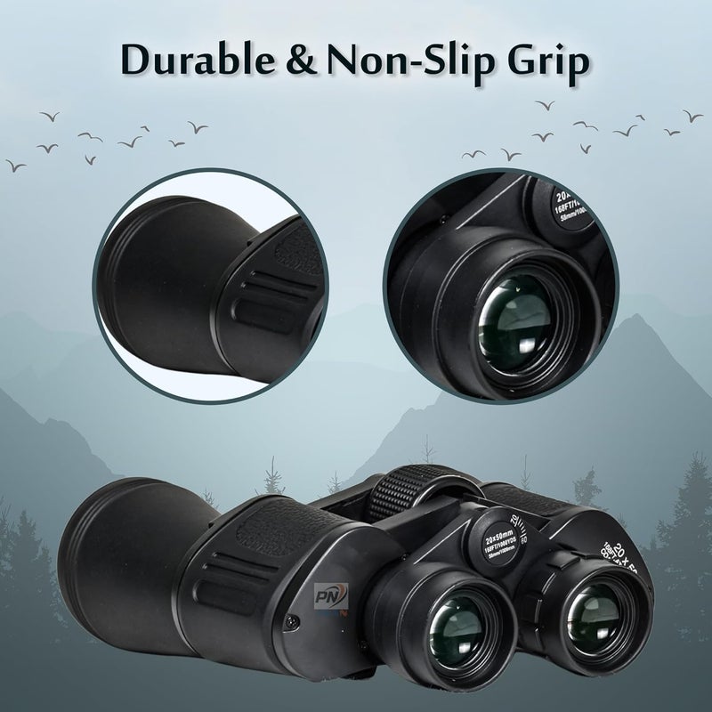 PN AVAN Power View Zoom 20x50 Super High-Powered Surveillance Binocular168FT/1000 YDS for Adults, Powerful Waterproof & Fogproof, for Hunting, Birdwatching, and Outdoor Activites, (Black Color) - Image 5
