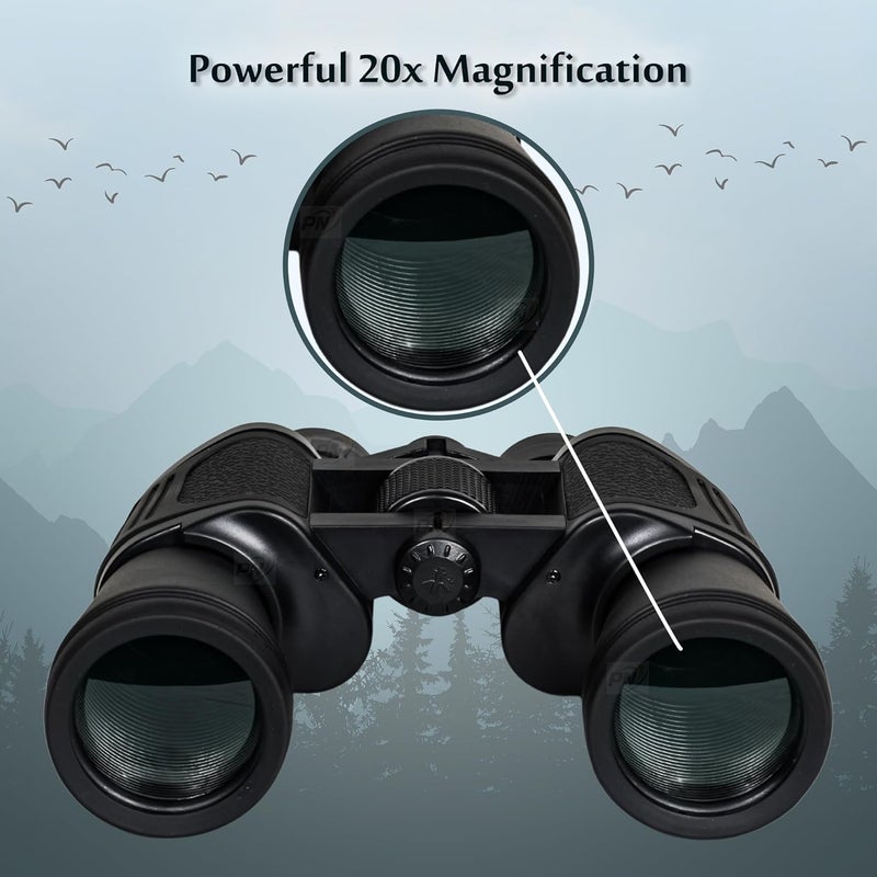 PN AVAN Power View Zoom 20x50 Super High-Powered Surveillance Binocular168FT/1000 YDS for Adults, Powerful Waterproof & Fogproof, for Hunting, Birdwatching, and Outdoor Activites, (Black Color) - Image 4