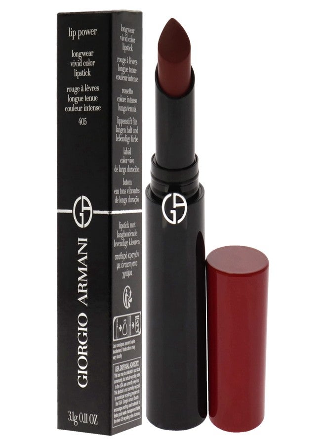 Giorgio Armani Lip Power Longwear Vivid Color Lipstick - 405 Sultan for Women - 0.11 oz Lipstick - Image 4