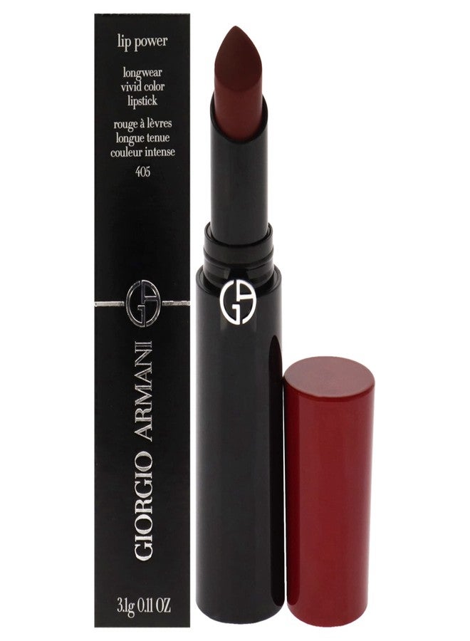 Giorgio Armani Lip Power Longwear Vivid Color Lipstick - 405 Sultan for Women - 0.11 oz Lipstick - Image 1