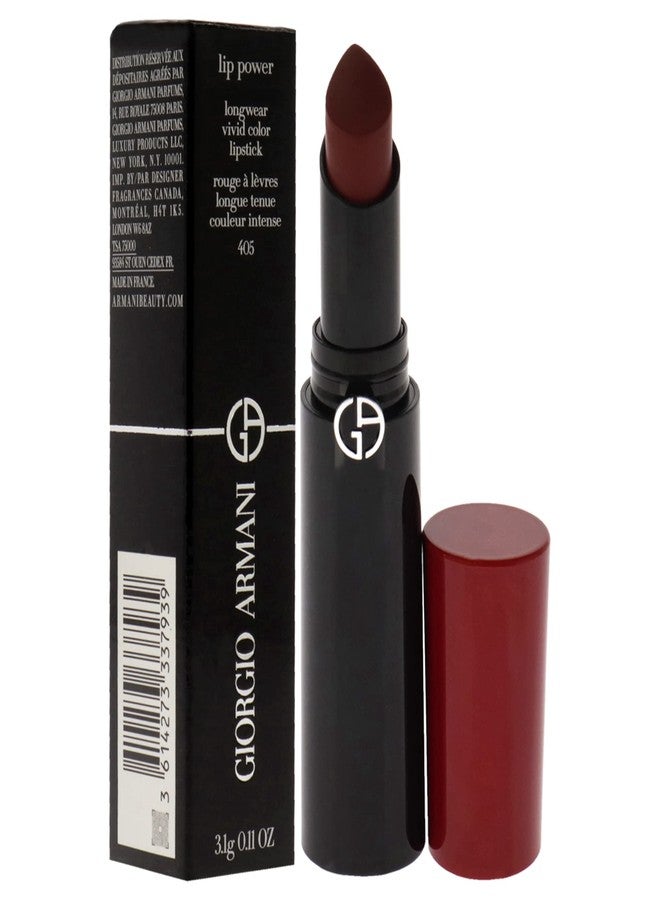 Giorgio Armani Lip Power Longwear Vivid Color Lipstick - 405 Sultan for Women - 0.11 oz Lipstick - Image 3