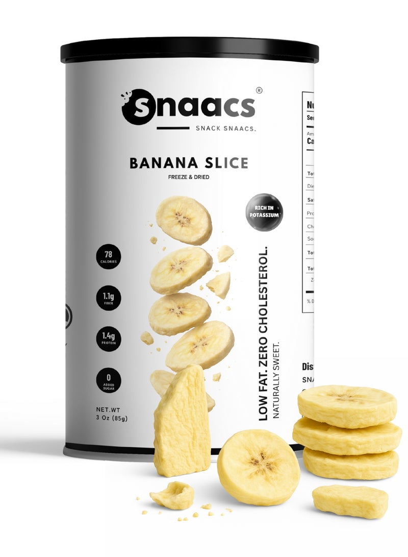 سناكس شرائح الموز المجففة بالتجميد من SNAACS | بدون إضافة سكر - Image 1