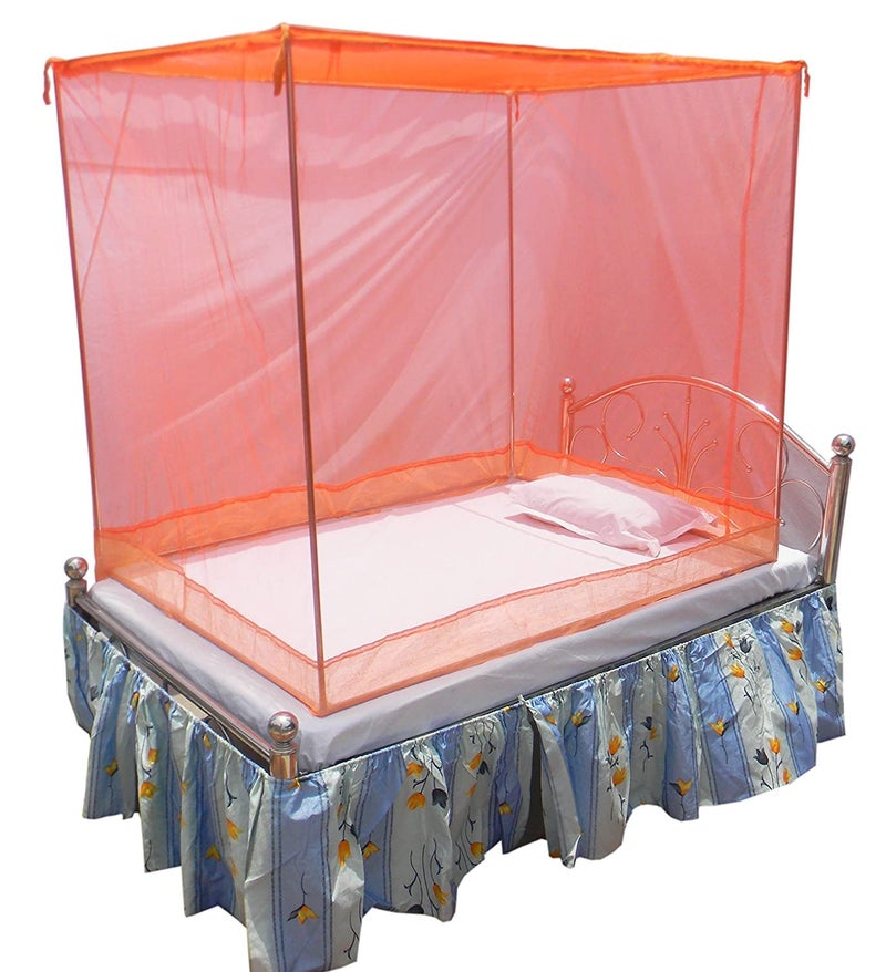 Neekshaa Combo Pack of 2 Mosquito Net for Single Bed Polyester Mosquito Net for Baby | Bedroom | Family_Size-6x3 FT_Color-Purple,Orange - Image 3