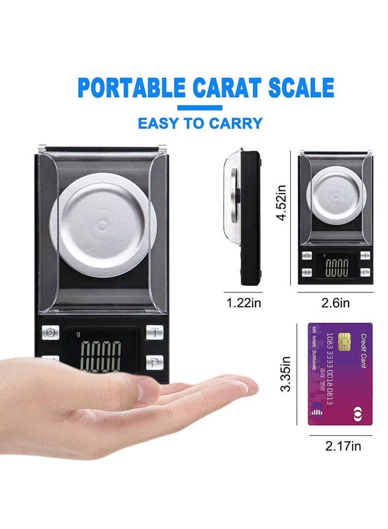 Captaintech Multi-functional Precision Scale, Precision Mini Milligram Scale for Powder Medicine Jewelry Gem Lab with Weights LCD Display Powder Scoop (50g/0.001g) - Image 5