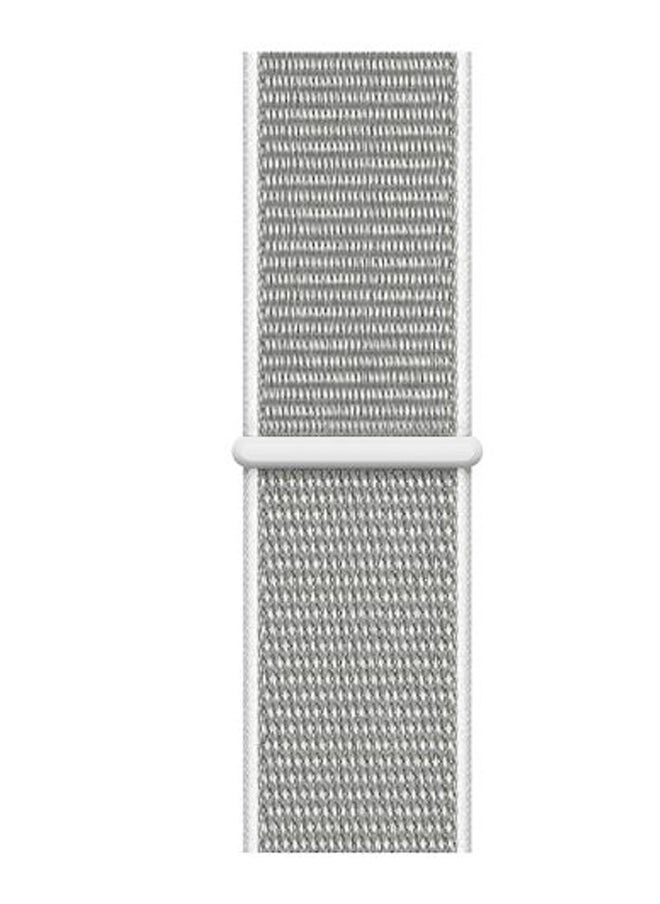 NIBEMINENT - Nylon Replacement Band For Apple Watch Series 1/2/3/4/5 Seashell Silver - Image 1