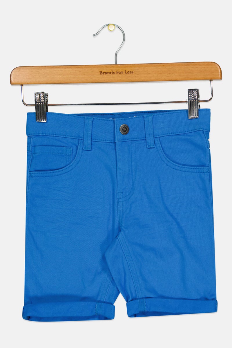 NAME IT Kids Boy Plain Denim Shorts, Blue - Image 1