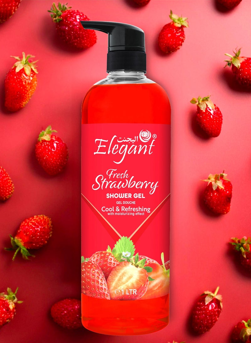 Elegant 3-Pieces Fresh Strawberry Shower Gel 1 Liter  - Image 3