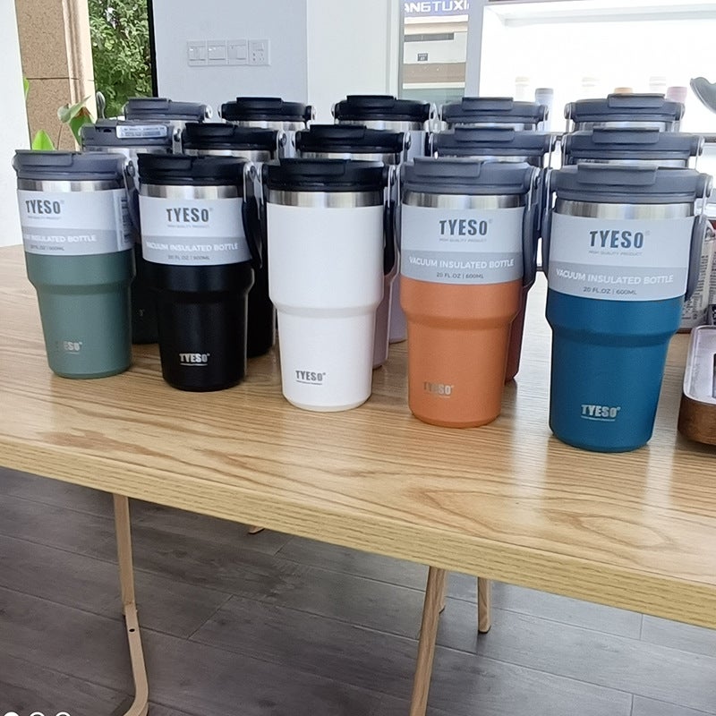 Taishuo New Coffee Cup Double-Layer Thermal Insulation And Cold Insulation Portable Ice Cup Large Capacity Stainless Steel Double Drink Car - Image 3