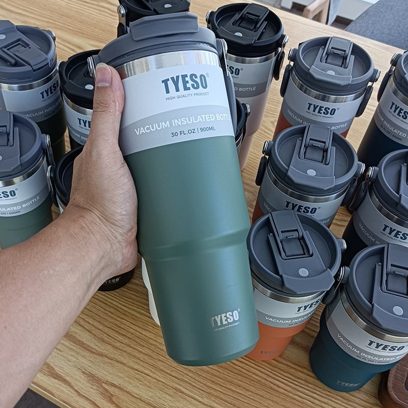 Taishuo New Coffee Cup Double-Layer Thermal Insulation And Cold Insulation Portable Ice Cup Large Capacity Stainless Steel Double Drink Car - Image 5