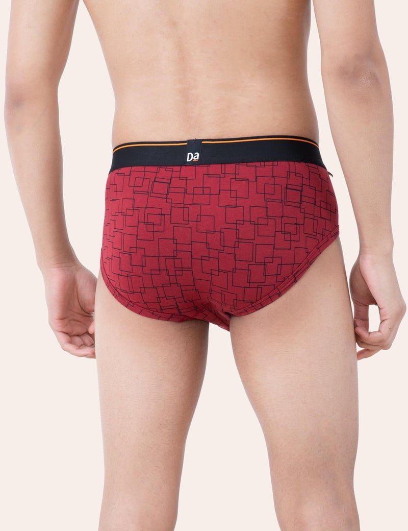 DAMENSCH Men's Deo-Cotton Deodorizing Brief- Pack of 3- Marbled Blue, Spotted Black, Snapping Red- Large - Image 5