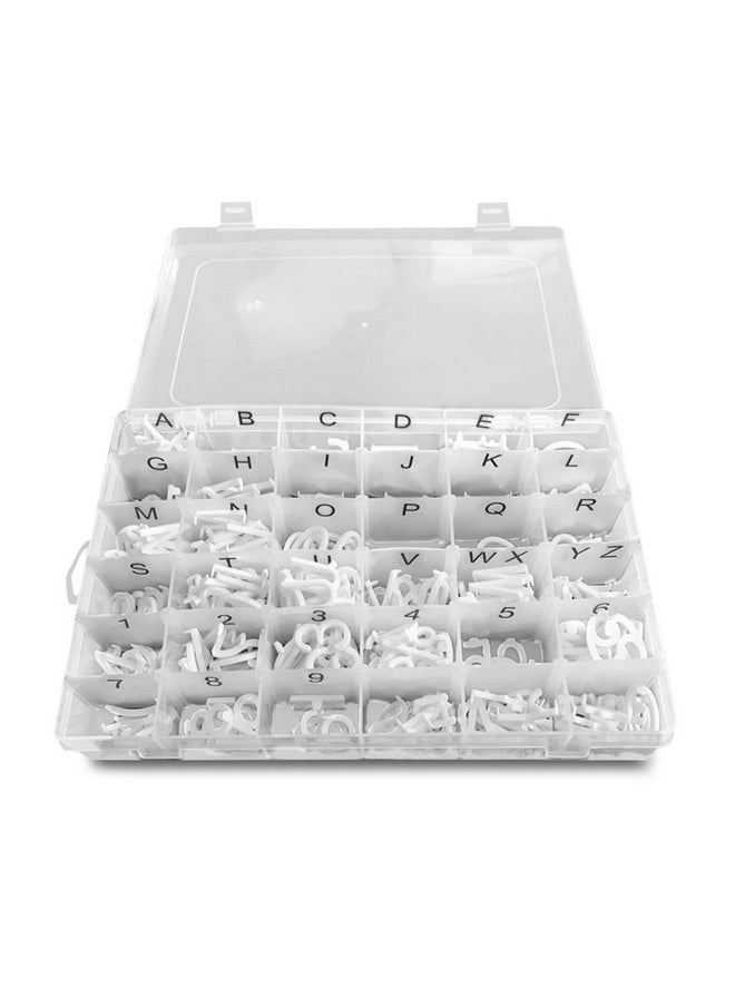 BizAbundant - Letter Board Letters In Organizer 1 Inch Precut Plastic Characters 300 Letters Numbers And Symbols Great To Replenish Or Add To Your Letter Set White - Image 1