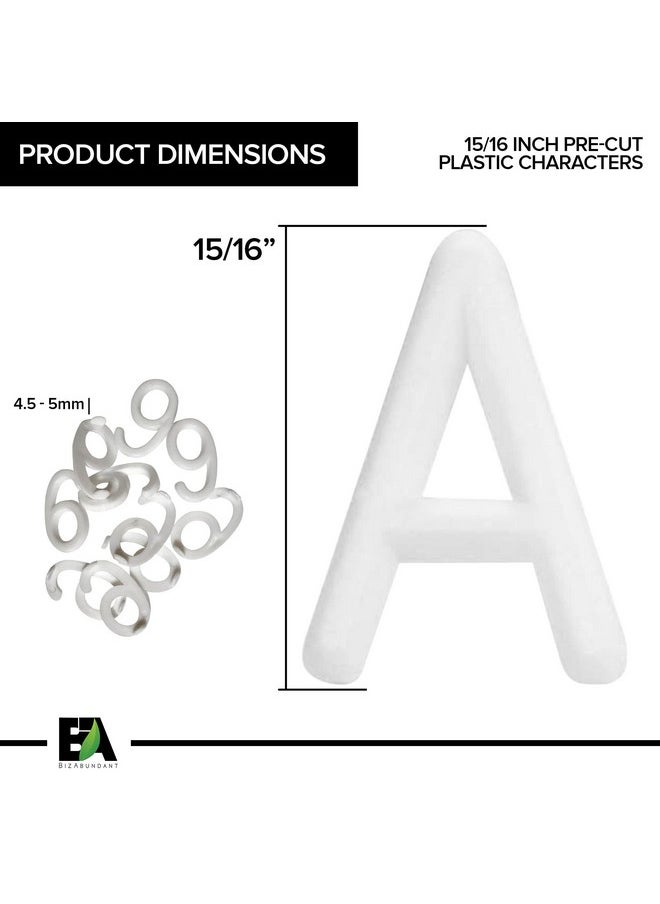 BizAbundant - Letter Board Letters In Organizer 1 Inch Precut Plastic Characters 300 Letters Numbers And Symbols Great To Replenish Or Add To Your Letter Set White - Image 1