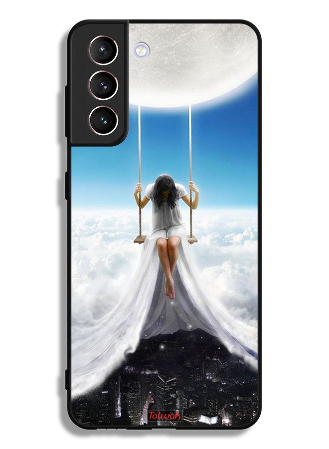 Tolwak Samsung Galaxy S21 Plus 5G Protective Case Cover Moon Clouds Town Art - Image 3