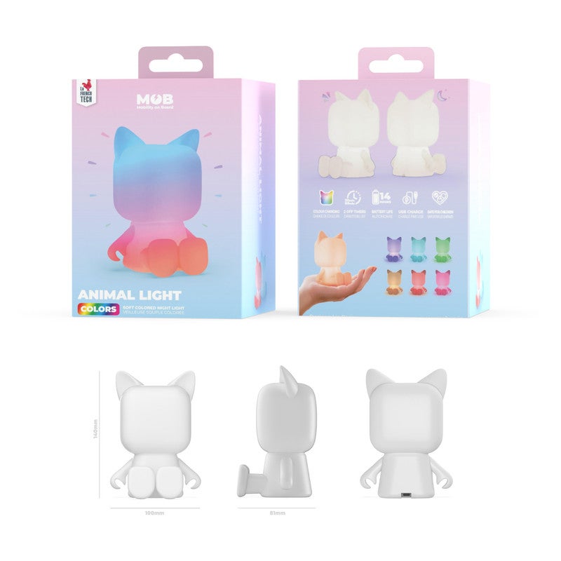 موب مصباح ليلي بشكل حيوانات بإضاءة هادئة مثالي لغرف الأطفال وسهولة الحمل والاستخدام - Image 3