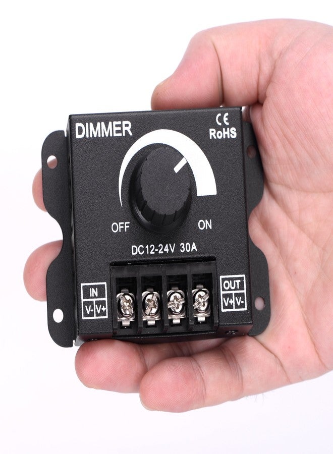 12vmonster LED Dimmer DC 12V-24V Lighting Dimming Controller 30A 12 Volt 24 Volt Light Dim Switch. Easy Solution for LEDs Strips Tubes Bars. Eliminate Messy Wiring Work, Save Hassle of Crimping and Connecting - Image 3