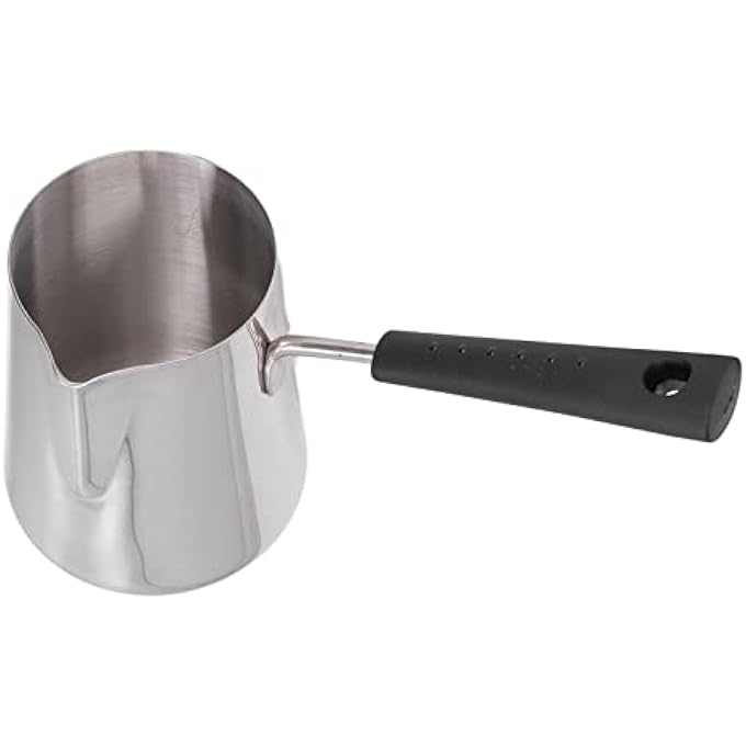 Asixxsix Turkish Coffee Pot 600Ml Stainless Steel Greek Arabic Coffee Maker Stovetop Maker Chocolate Melting Pan Milk Butter Warmer Pot Turkish For Home Office Cafe - Image 3