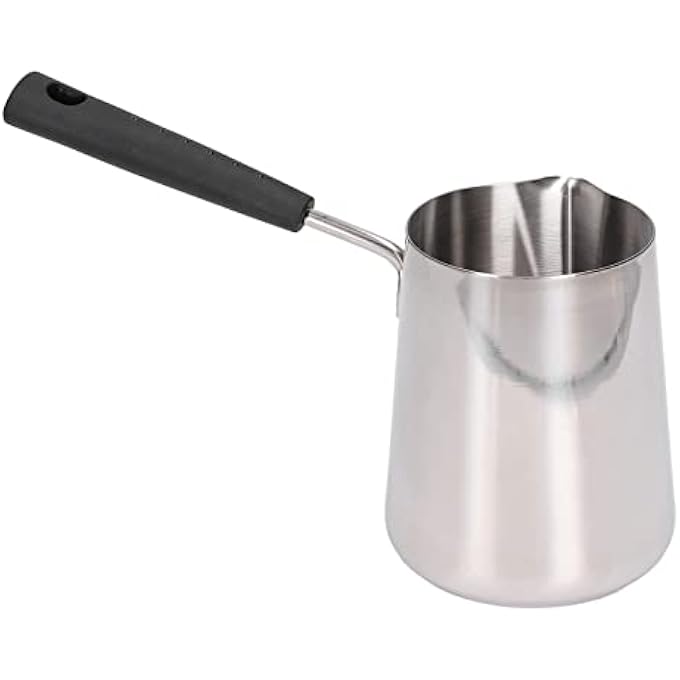Asixxsix Turkish Coffee Pot 600Ml Stainless Steel Greek Arabic Coffee Maker Stovetop Maker Chocolate Melting Pan Milk Butter Warmer Pot Turkish For Home Office Cafe - Image 4
