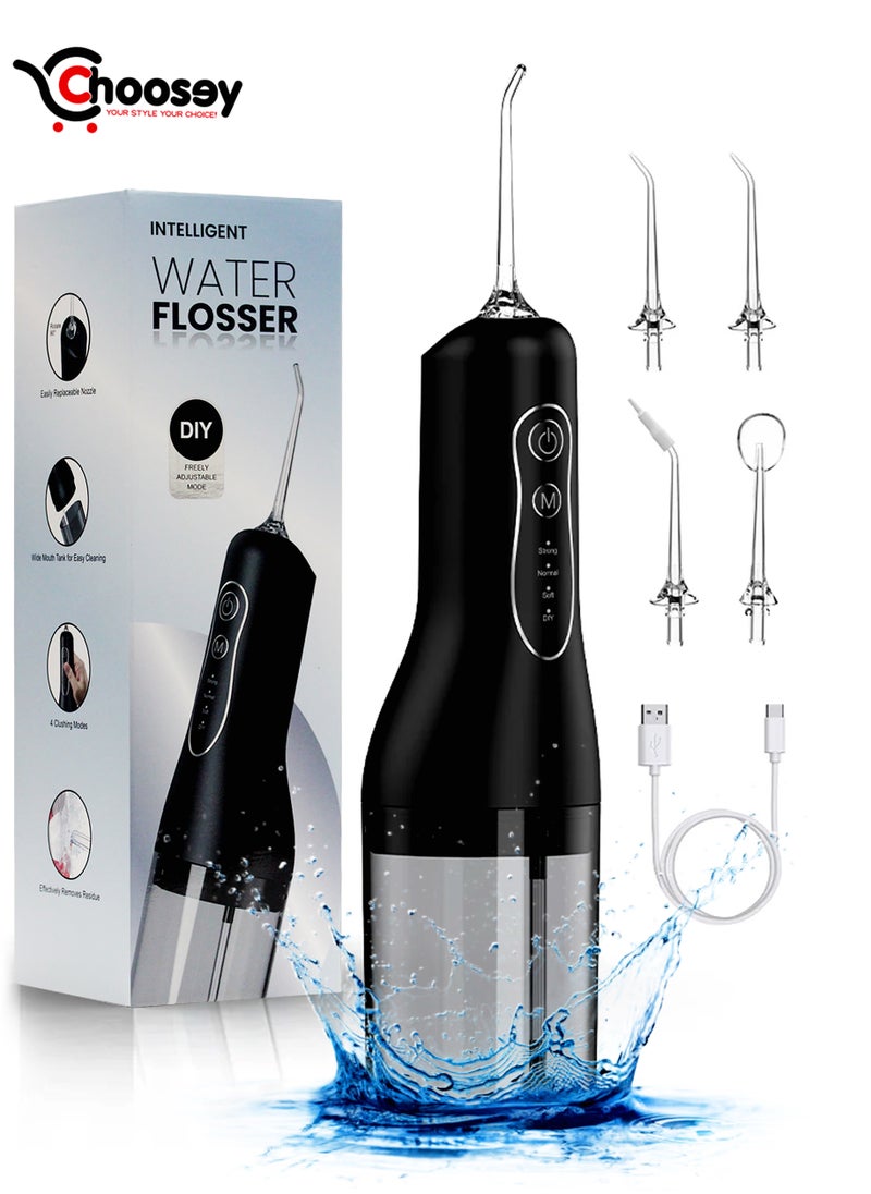 Choosey Portable Water Dental Flosser for Teeth - 260ML Cordless Oral Irrigator with 4 Tips, 4 Cleaning Modes, Rechargeable via Type-C, Travel-Friendly Electric Water Flosser for Braces, IPX65 Waterproof  - Image 1