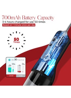 Choosey Portable Water Dental Flosser for Teeth - 260ML Cordless Oral Irrigator with 4 Tips, 4 Cleaning Modes, Rechargeable via Type-C, Travel-Friendly Electric Water Flosser for Braces, IPX65 Waterproof  - Image 2