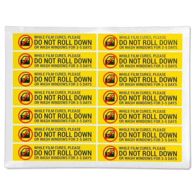 300 Yellow CautionWarning Labels 5 x 1 inch Car Window Tinting Warning Stickers