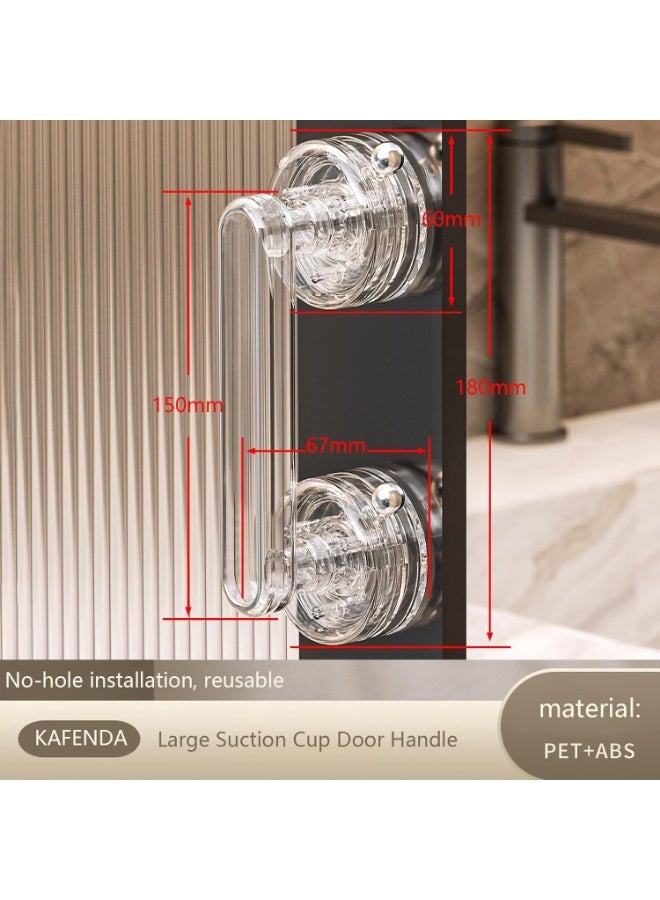 SYOSI Heavy-Duty Suction Cup Handle, Furniture Auxiliary Handle, No-Drill Detachable Grip for Glass Doors, Windows, Cabinets & Furniture, Extra Large 18cm Diameter, 110lb Weight Capacity (Clear) - Image 2
