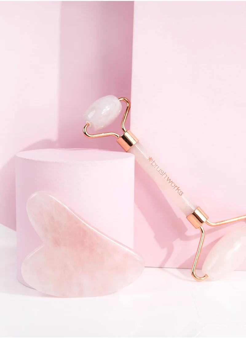 Brushworks Rose Resin Roller And Gua Sha